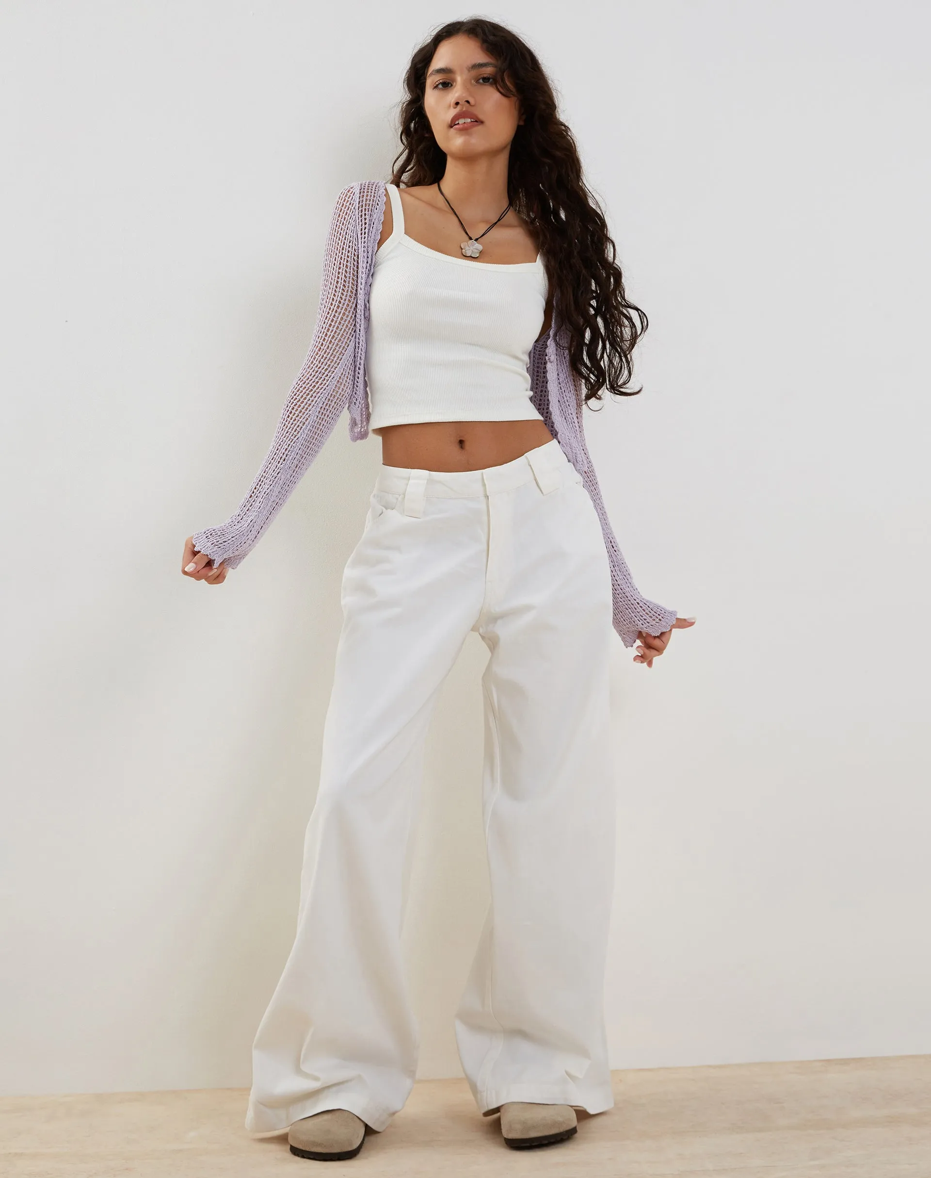 Septa Cropped Knit Cardigan in Lilac sold by Motel Rocks product image thumbnail 4