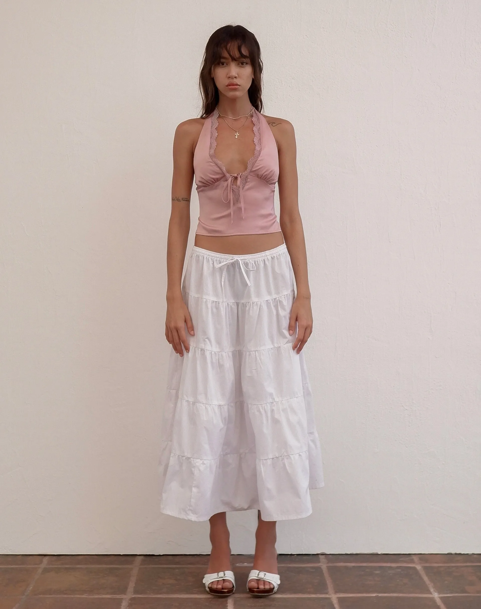 Mutsuki Halterneck Top in Satin Pink sold by Motel Rocks product image thumbnail 5