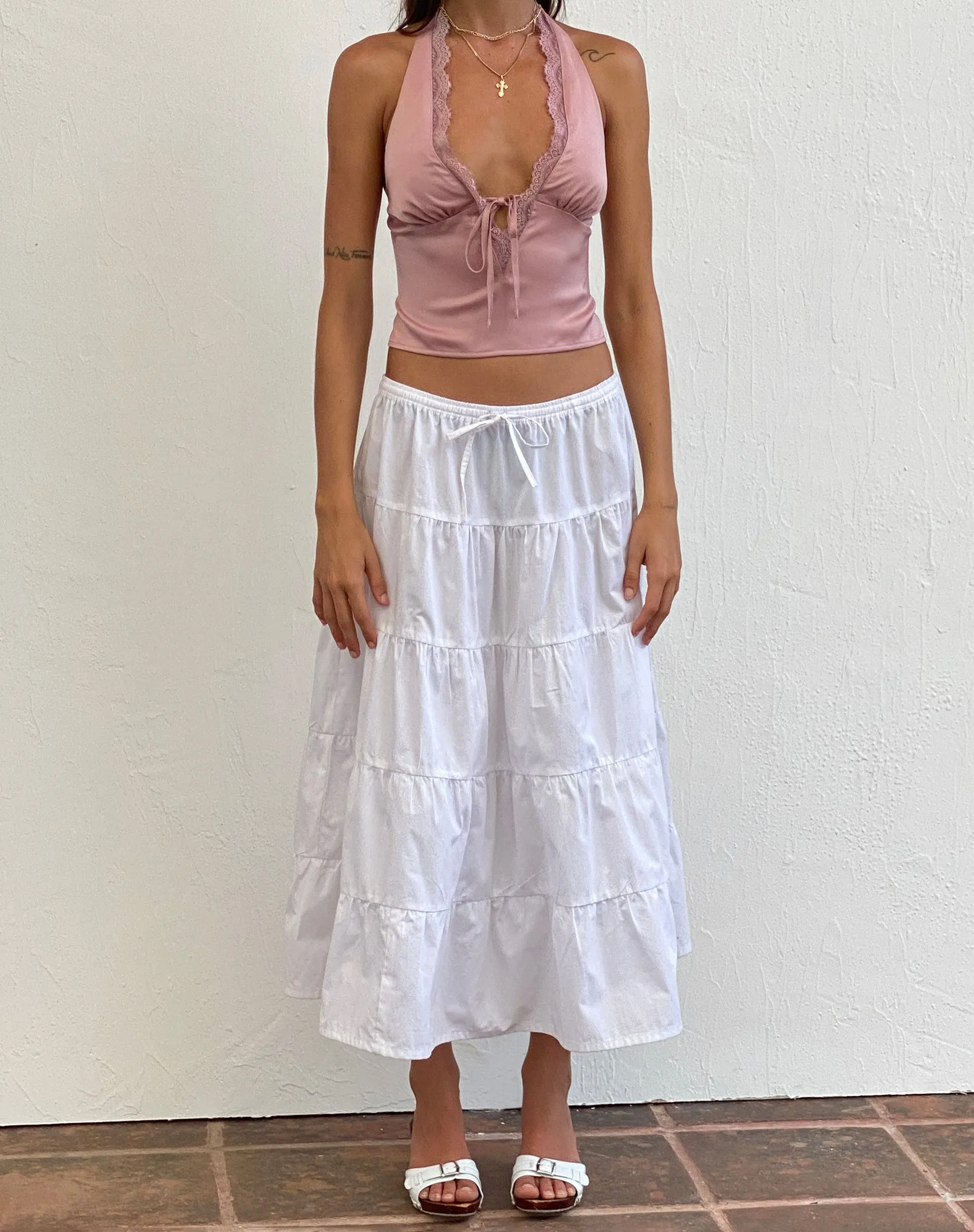Mutsuki Halterneck Top in Satin Pink sold by Motel Rocks product image thumbnail 3
