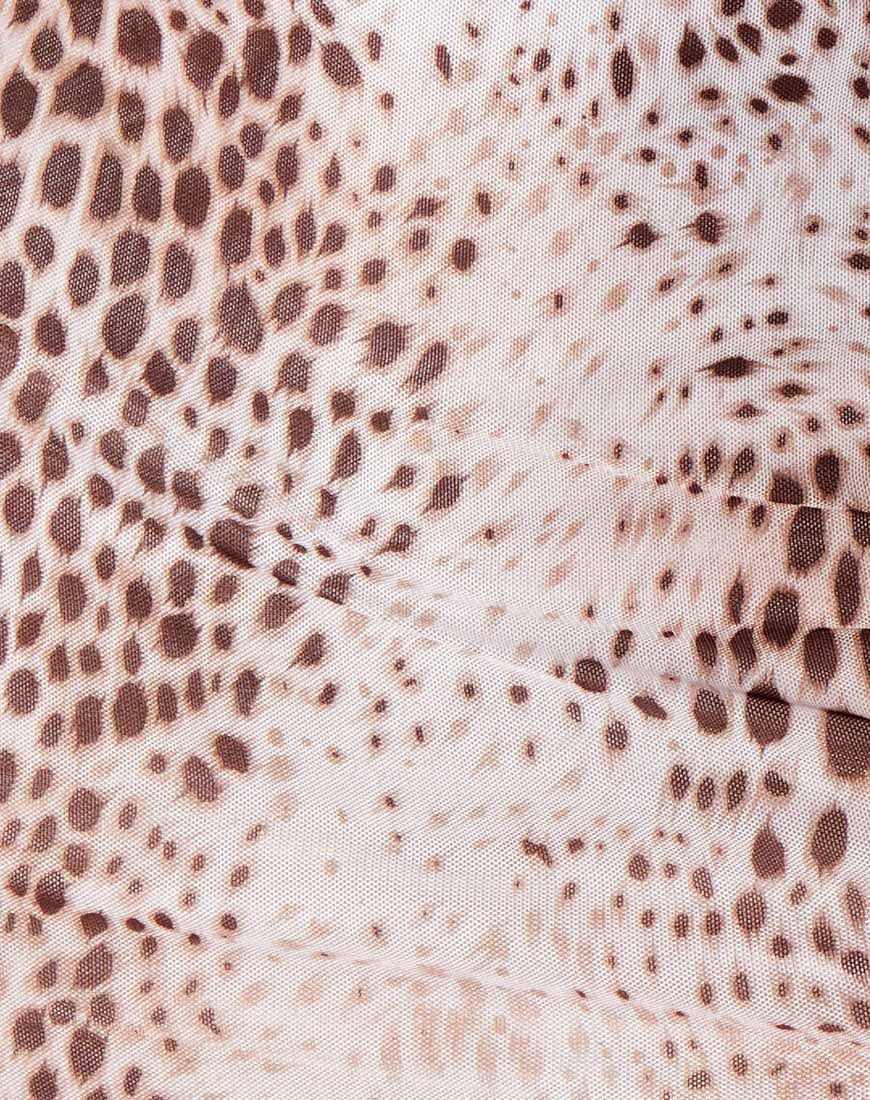 Kinnie Mini Skirt in Mesh Sand Leopard sold by Motel Rocks product image thumbnail 5