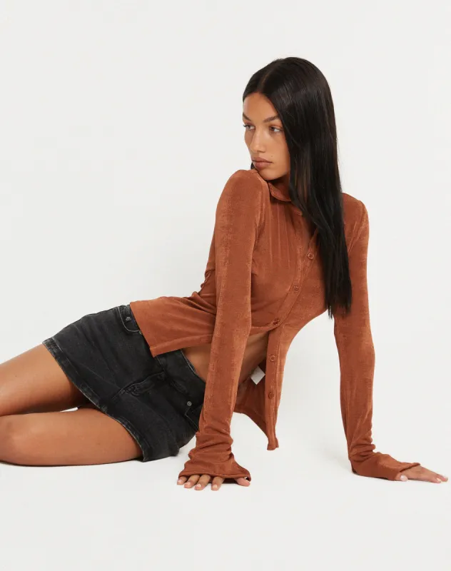 Keani Shirt in Bronze sold by Motel Rocks