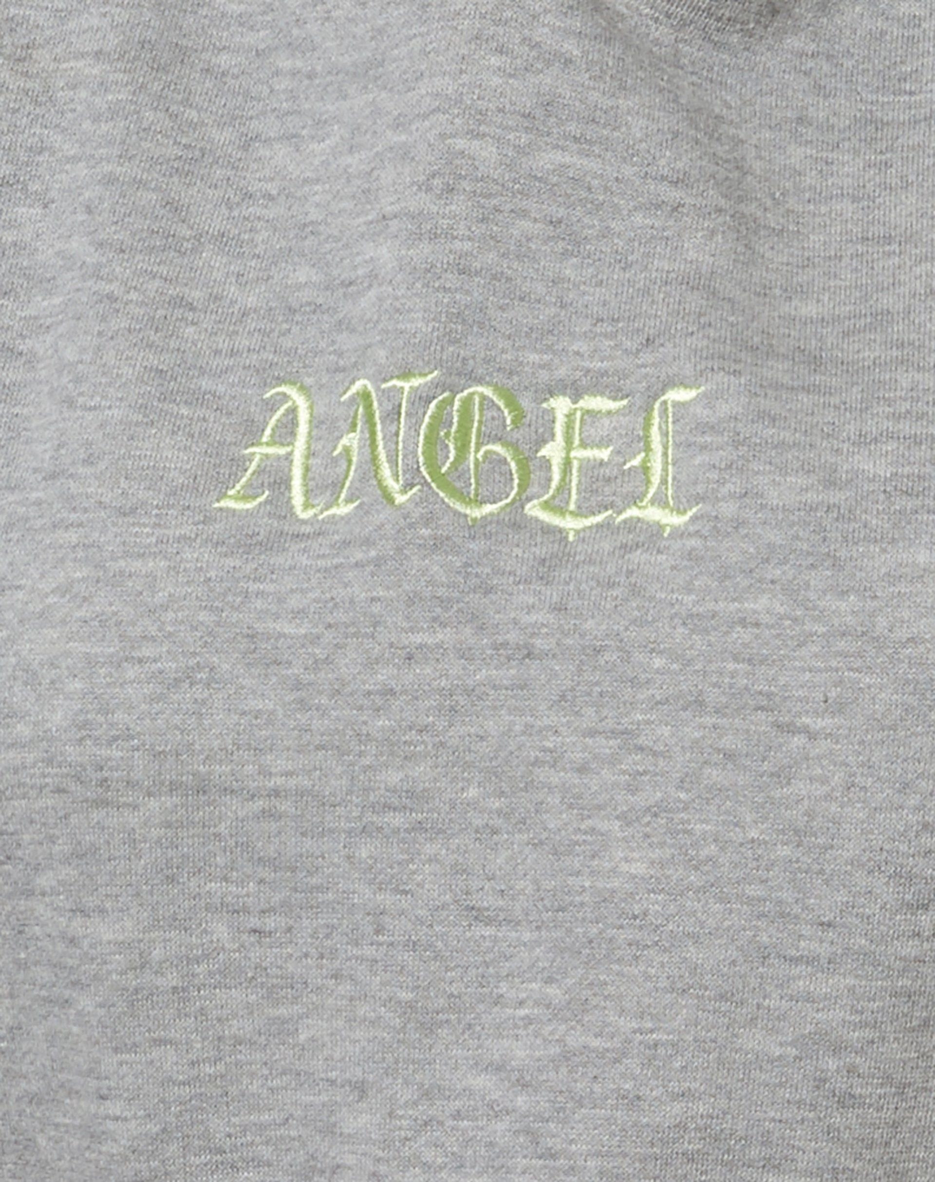 Oversize Hoody in Greymarl with "Angel" Embro in Lemon sold by Motel Rocks product image thumbnail 4