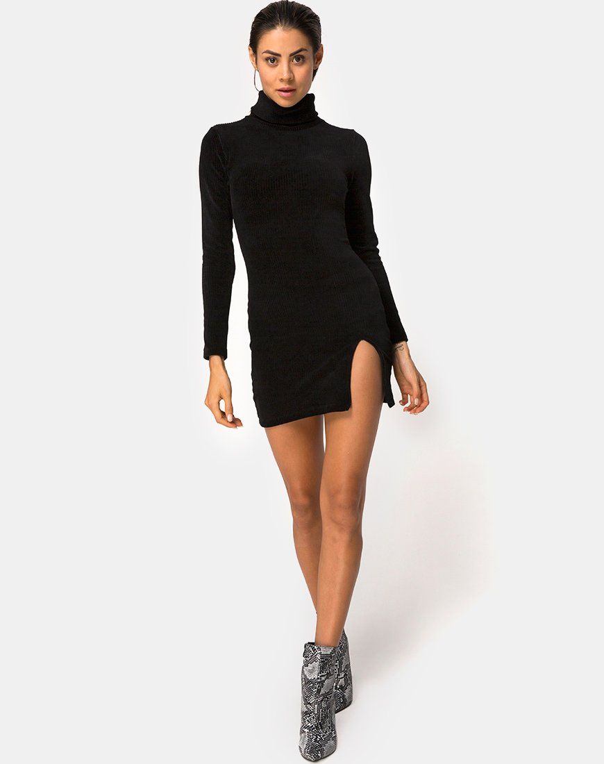 Tor Dress in Velvet Rib Black sold by Motel Rocks product image thumbnail 3