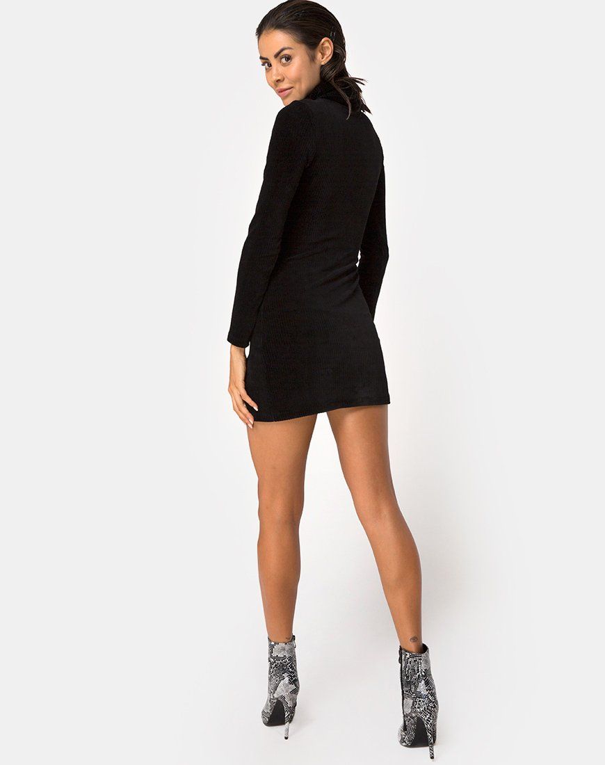 Tor Dress in Velvet Rib Black sold by Motel Rocks product image thumbnail 4