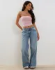 Seka Bandeau Mesh Top in Tonal Pink sold by Motel Rocks