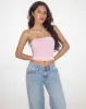 Seka Bandeau Mesh Top in Tonal Pink sold by Motel Rocks