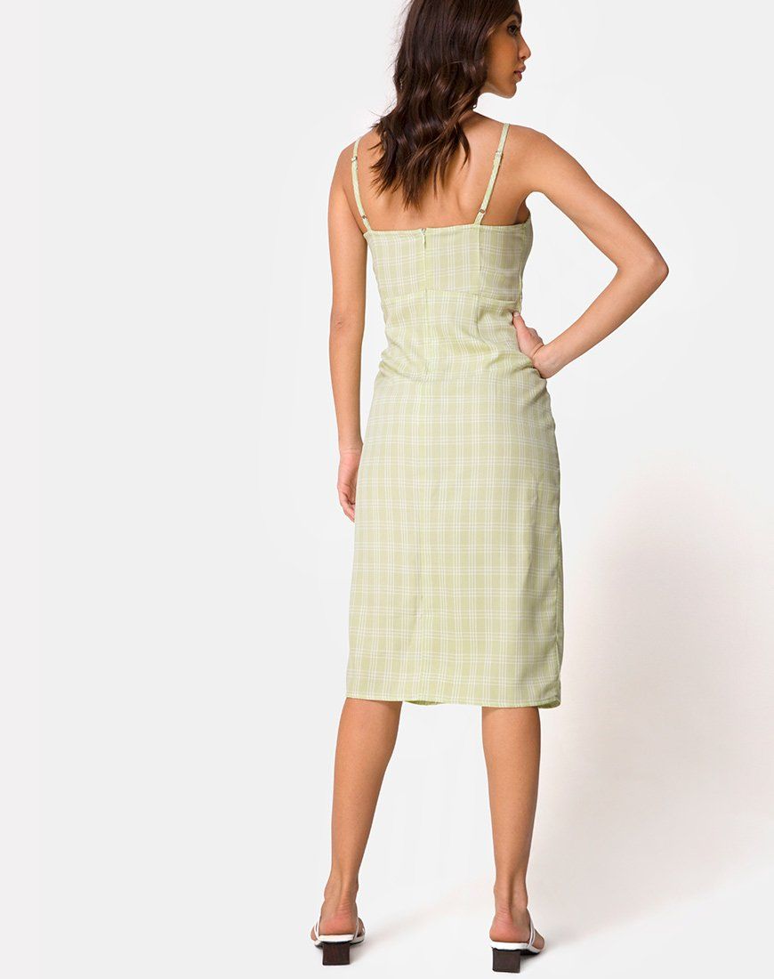 Kaoya Midi Dress in Sage Check sold by Motel Rocks product image thumbnail 4