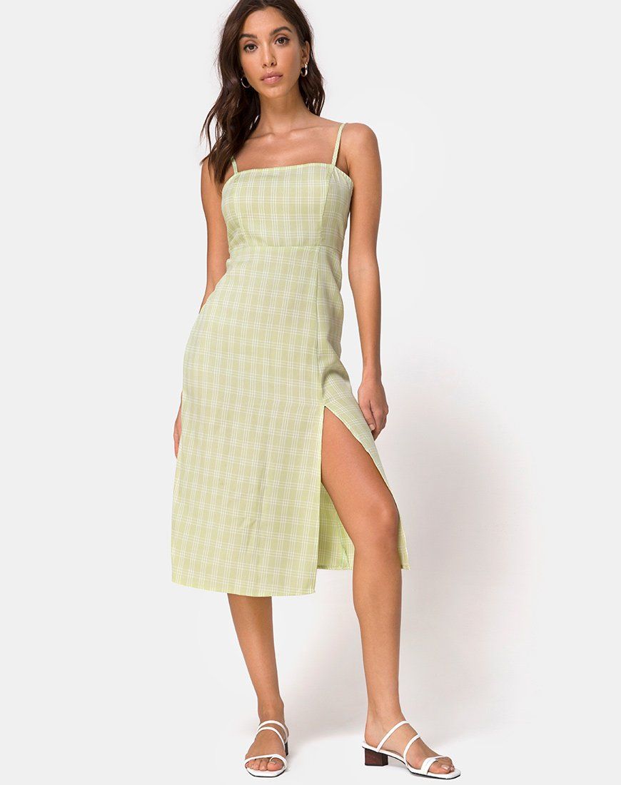 Kaoya Midi Dress in Sage Check sold by Motel Rocks product image thumbnail 3