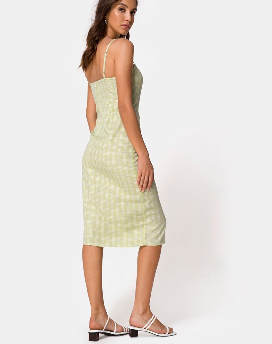 Kaoya Midi Dress in Sage Check sold by Motel Rocks product image thumbnail 2