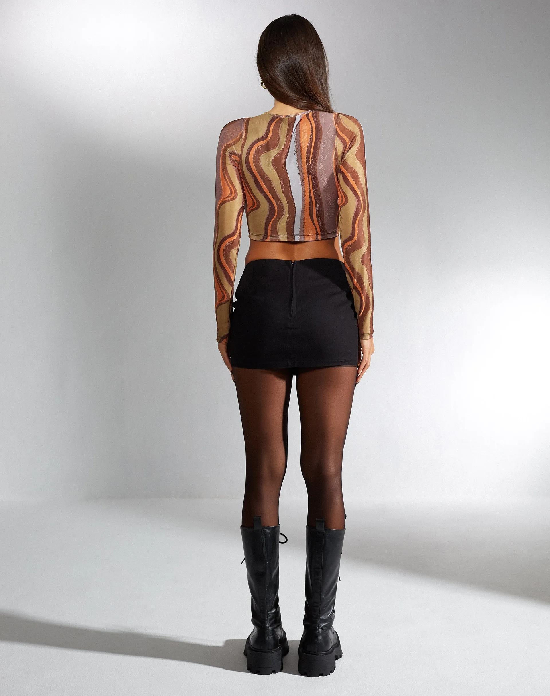 Cora Crop Top in Earthy Gradient sold by Motel Rocks product image thumbnail 5