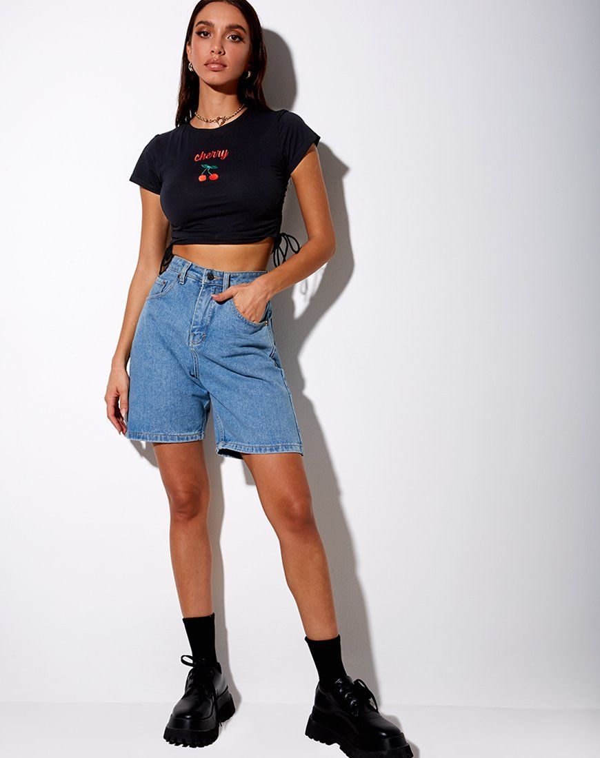 Doga Crop Top in Black Cherry Embro sold by Motel Rocks product image thumbnail 5