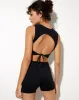 Sude Vest Top in Lycra Black Centre Of Attention sold by Motel Rocks