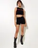 Sude Vest Top in Lycra Black Centre Of Attention sold by Motel Rocks