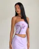 Shae Bandeau Top in Lilac Flower Placement sold by Motel Rocks