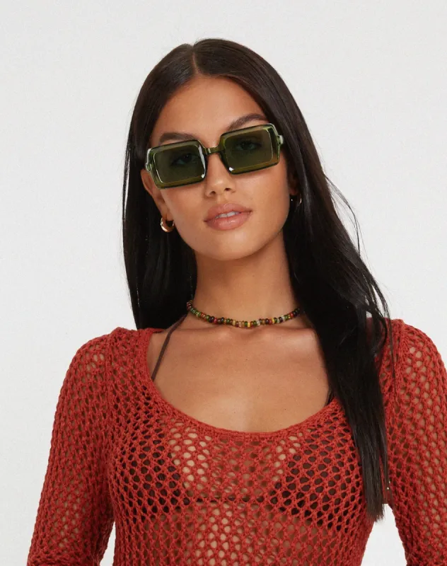 Natta Sunglasses in Green sold by Motel Rocks