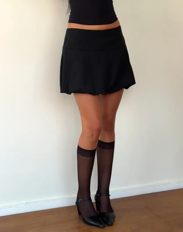 Keshi Puffball Mini Skirt in Black sold by Motel Rocks