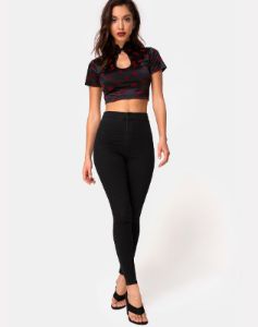 Jiso Crop Top in Japanese Blossom sold by Motel Rocks