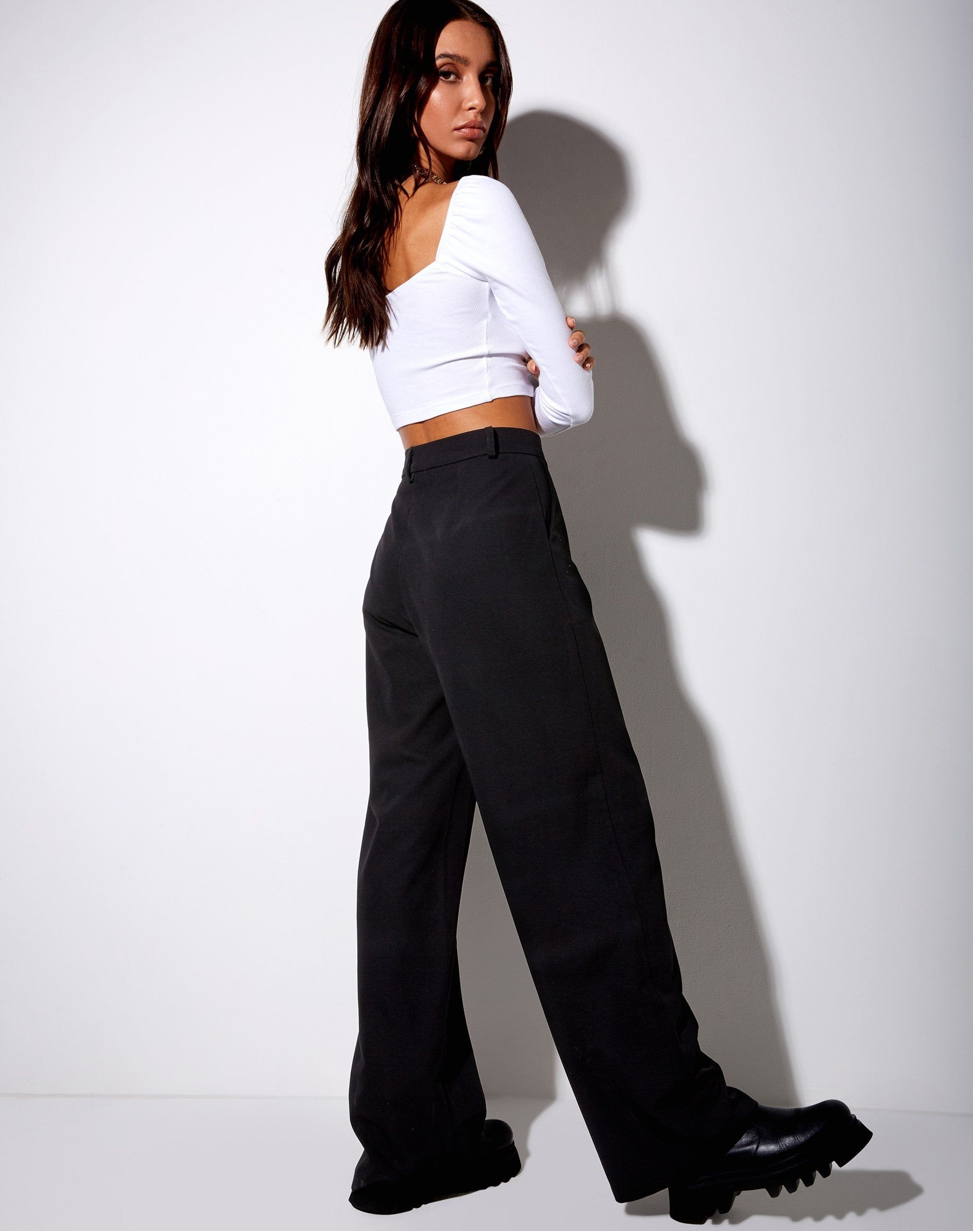 Inalo Crop Top in Rib White sold by Motel Rocks product image thumbnail 5