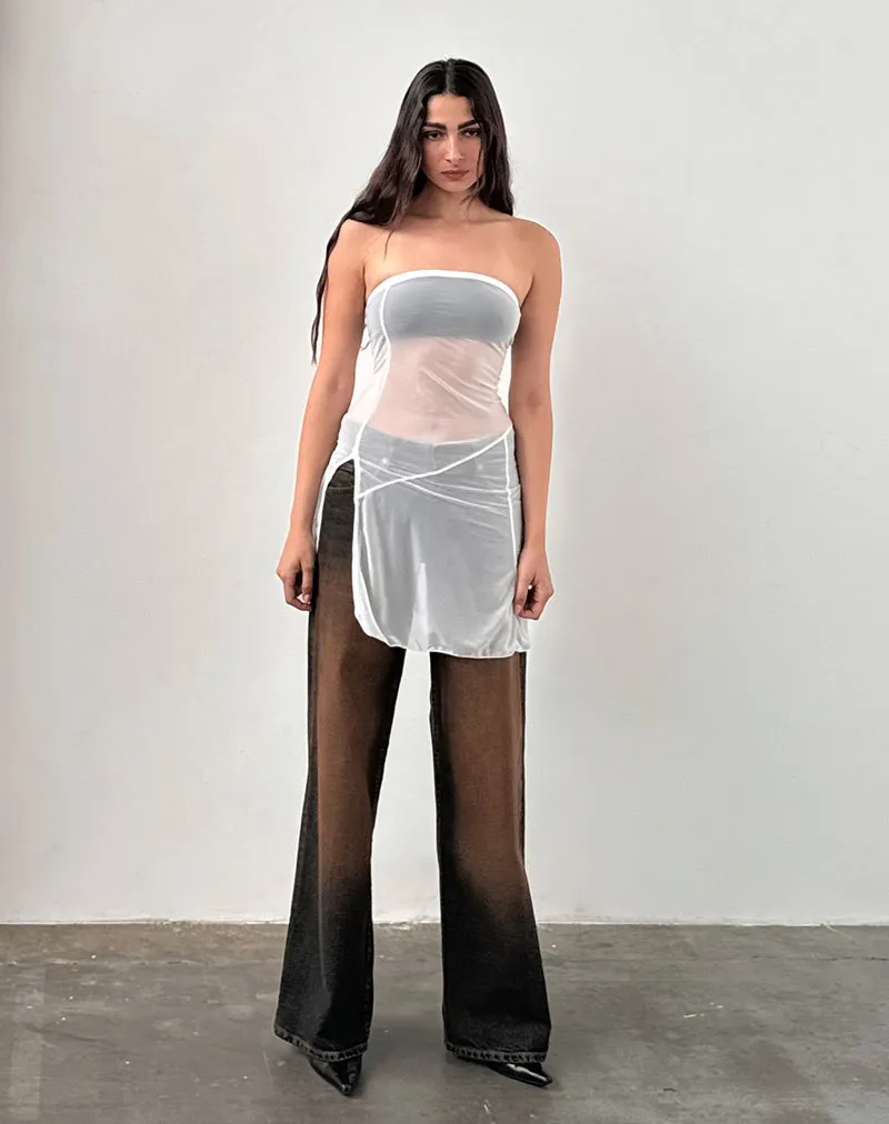 Gretchen Bandeau Mini Dress in Sheer Cream sold by Motel Rocks product image thumbnail 2