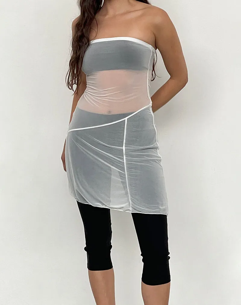 Gretchen Bandeau Mini Dress in Sheer Cream sold by Motel Rocks product image thumbnail 3