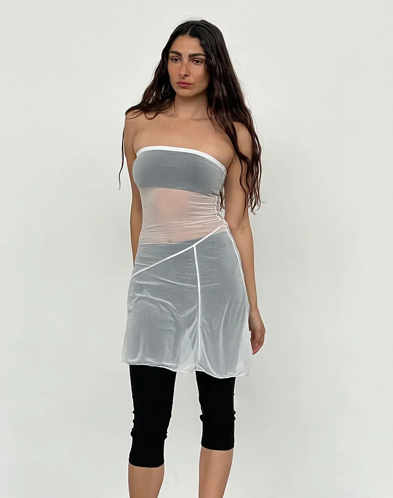 Gretchen Bandeau Mini Dress in Sheer Cream sold by Motel Rocks product image thumbnail 5