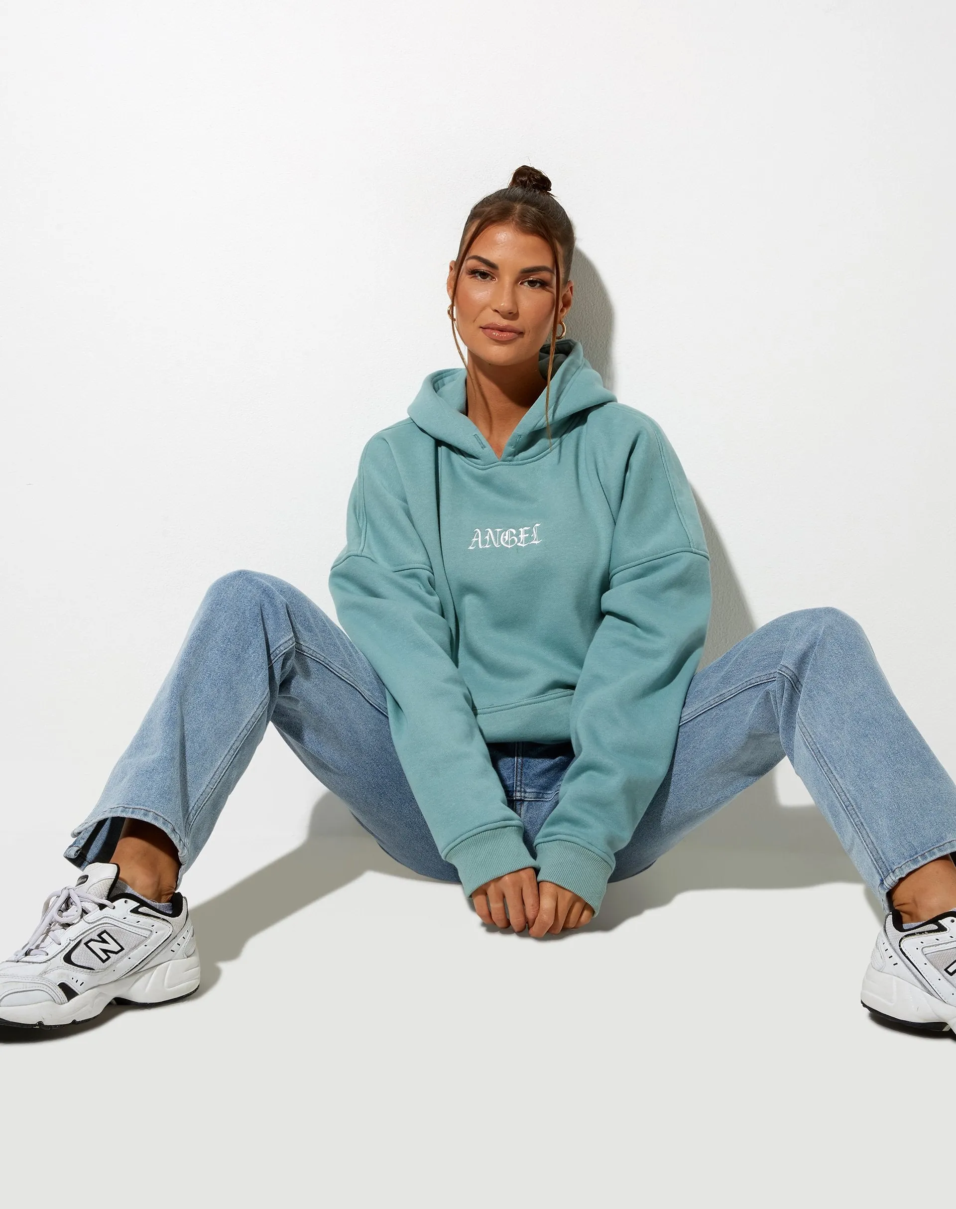 Oversize Hoodie in Seafoam 'Angel' Embro sold by Motel Rocks product image thumbnail 4