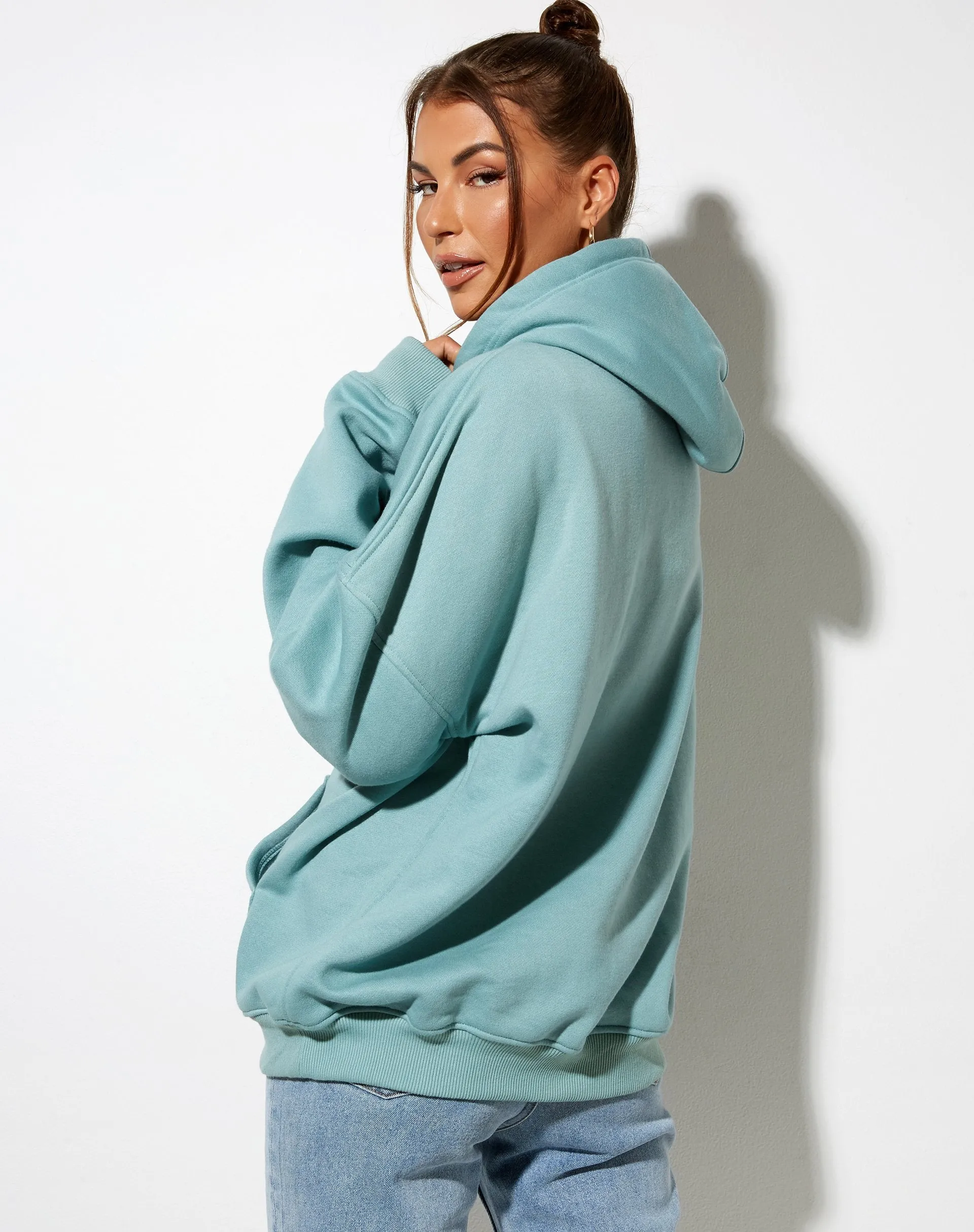 Oversize Hoodie in Seafoam 'Angel' Embro sold by Motel Rocks product image thumbnail 2