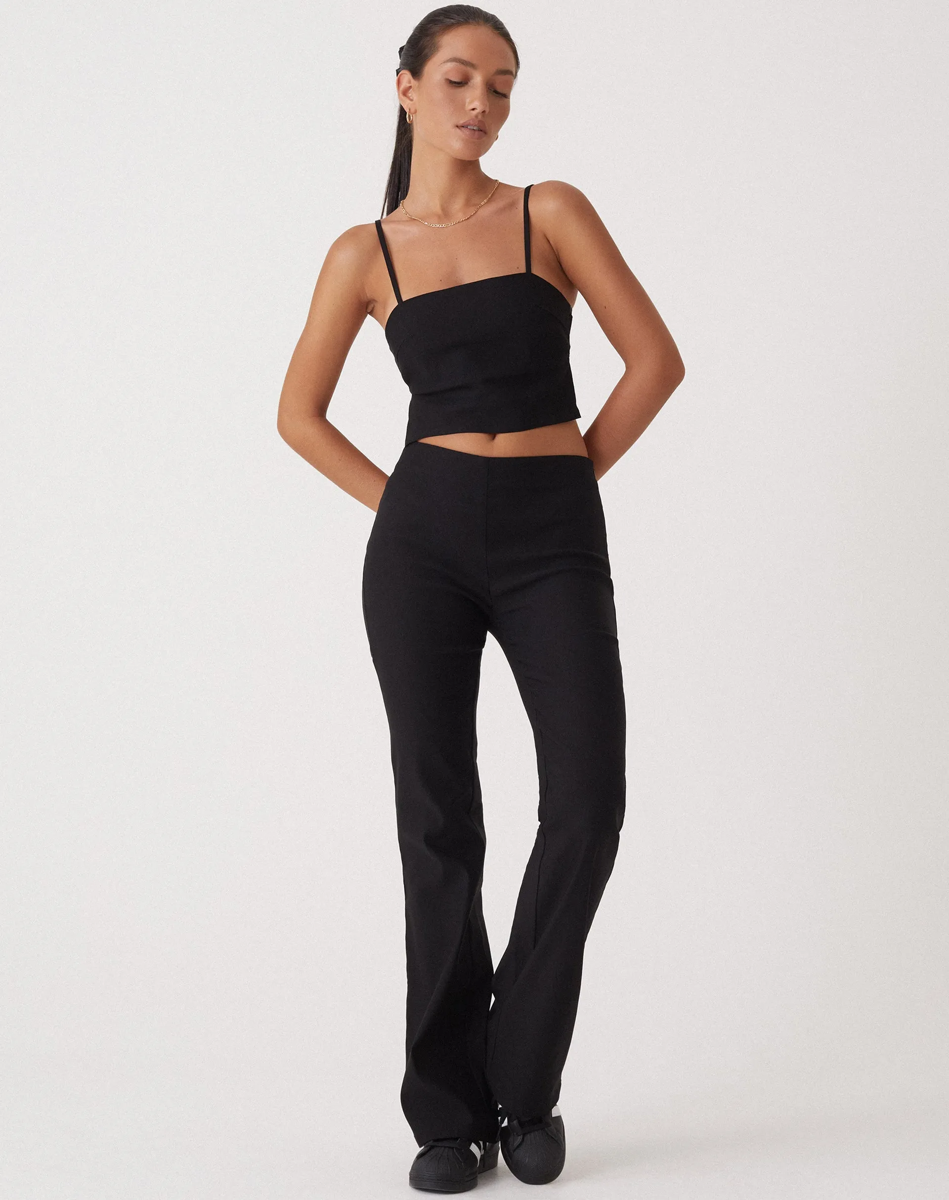 MOTEL X OLIVIA NEILL Merita Crop Top in Tailoring Black sold by Motel Rocks product image thumbnail 3