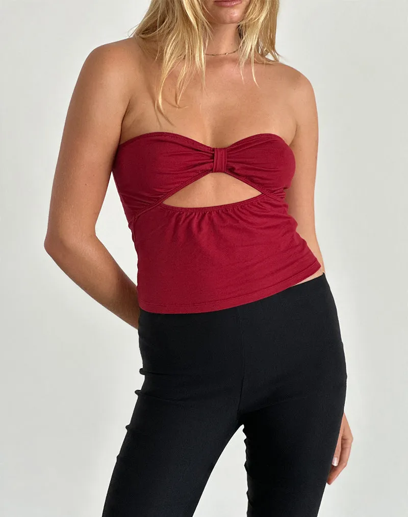 Tifose Twist Front Top in Adrenaline Red sold by Motel Rocks