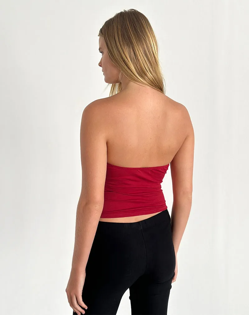 Tifose Twist Front Top in Adrenaline Red sold by Motel Rocks product image thumbnail 3