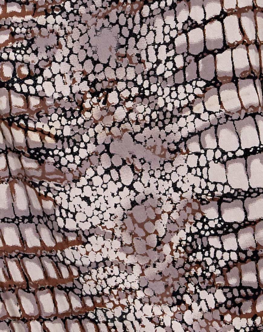 Datista Dress in Croc Neutral Grey sold by Motel Rocks product image thumbnail 5