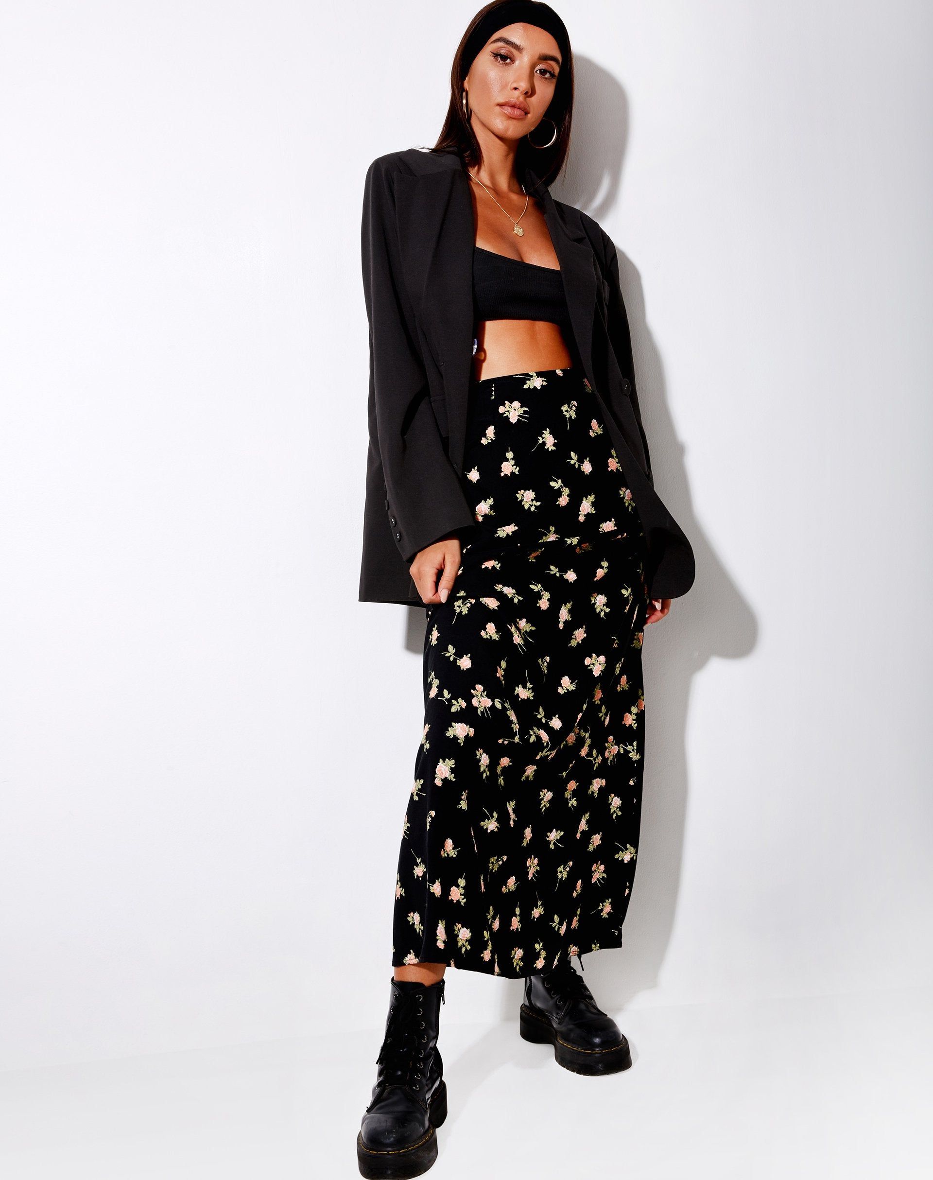 Sayan Maxi Skirt in Rose Garden Black sold by Motel Rocks product image thumbnail 4
