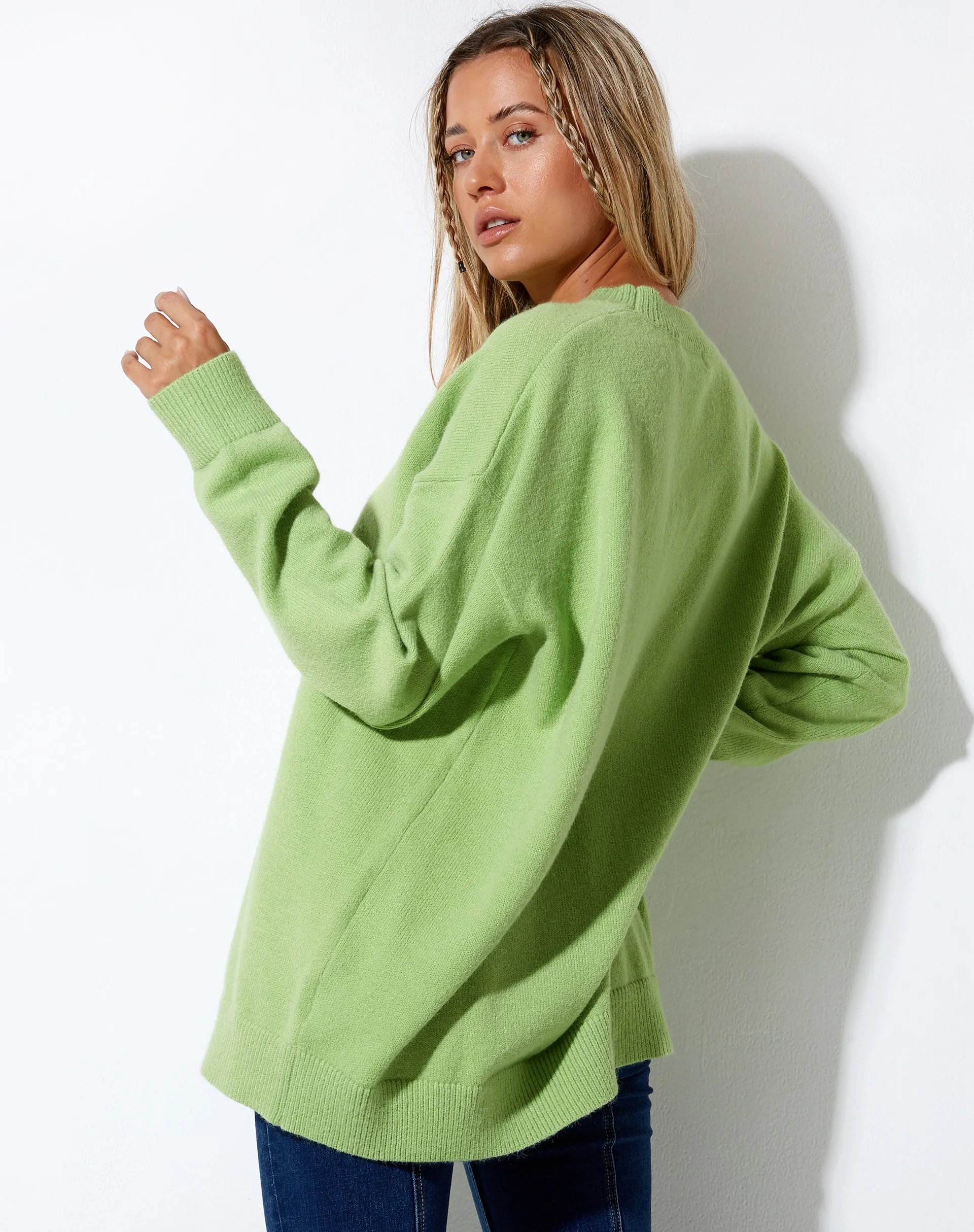 Lulees Jumper in Lime Fruity sold by Motel Rocks product image thumbnail 3