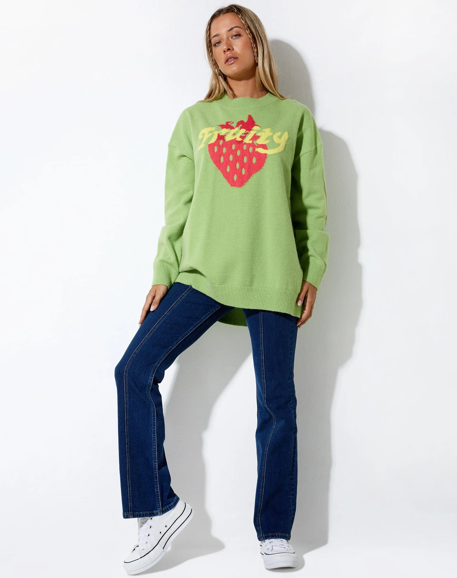 Lulees Jumper in Lime Fruity sold by Motel Rocks product image thumbnail 4
