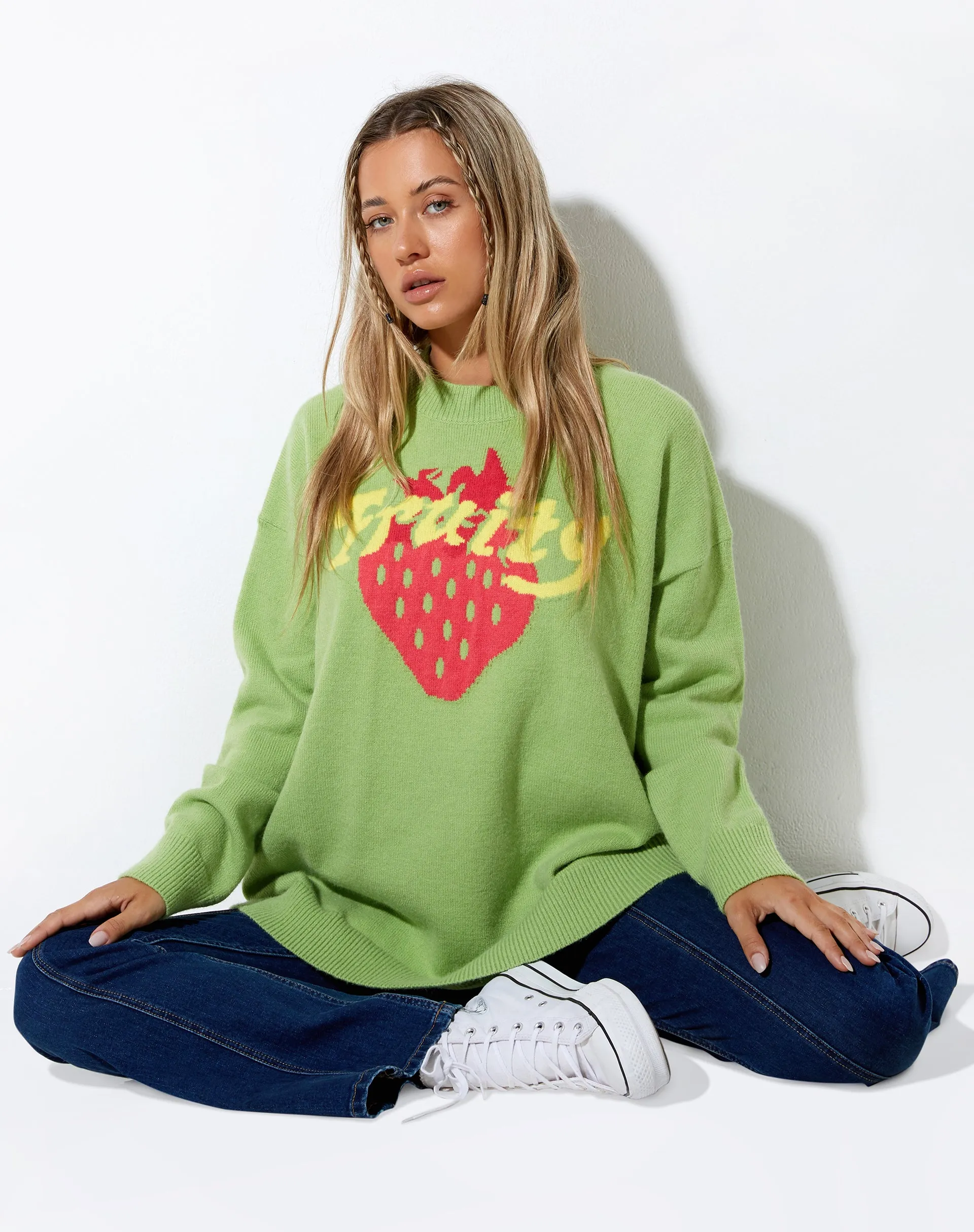 Lulees Jumper in Lime Fruity sold by Motel Rocks product image thumbnail 2