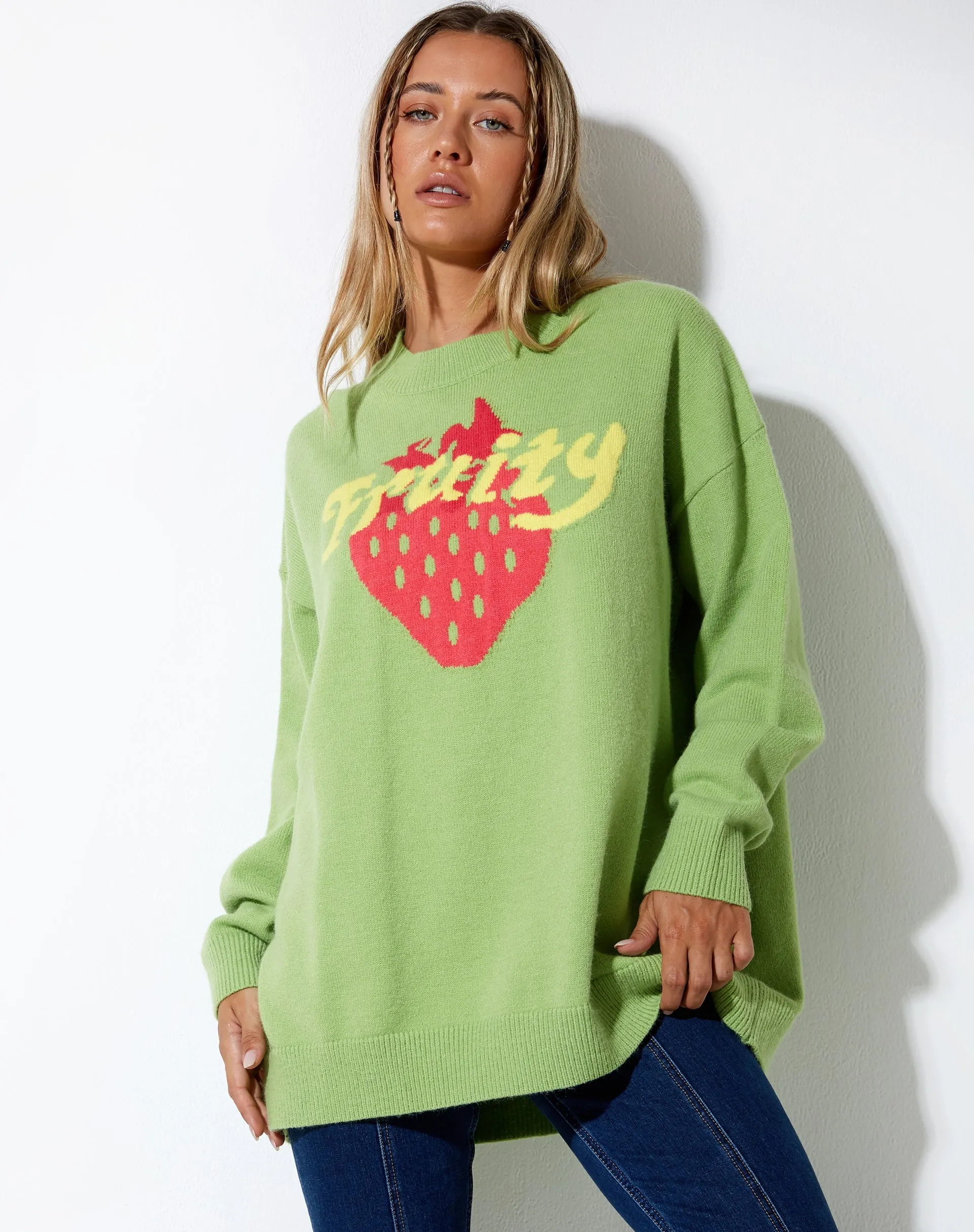 Lulees Jumper in Lime Fruity sold by Motel Rocks product image thumbnail 5