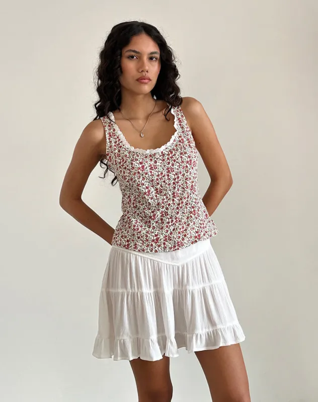 Grodita Vest Top in Pretty Ditsy sold by Motel Rocks