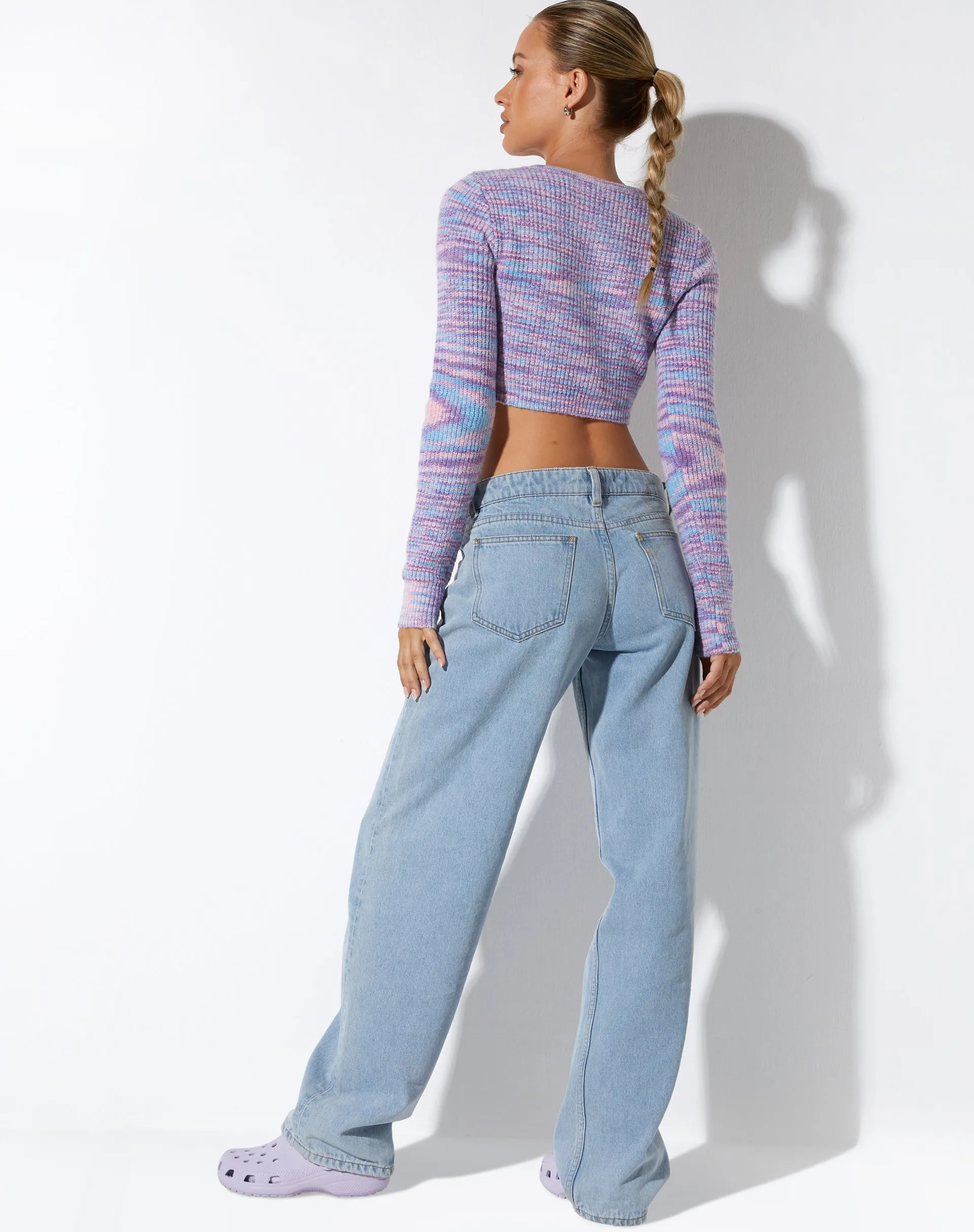 Salaka Crop Top in Space Dye Purple sold by Motel Rocks product image thumbnail 4