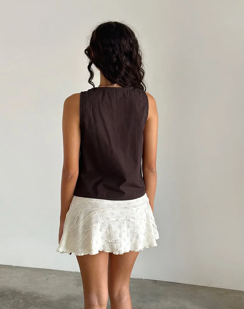 Kayve Tie Front Top in Poplin Deep Mahogany sold by Motel Rocks product image thumbnail 4