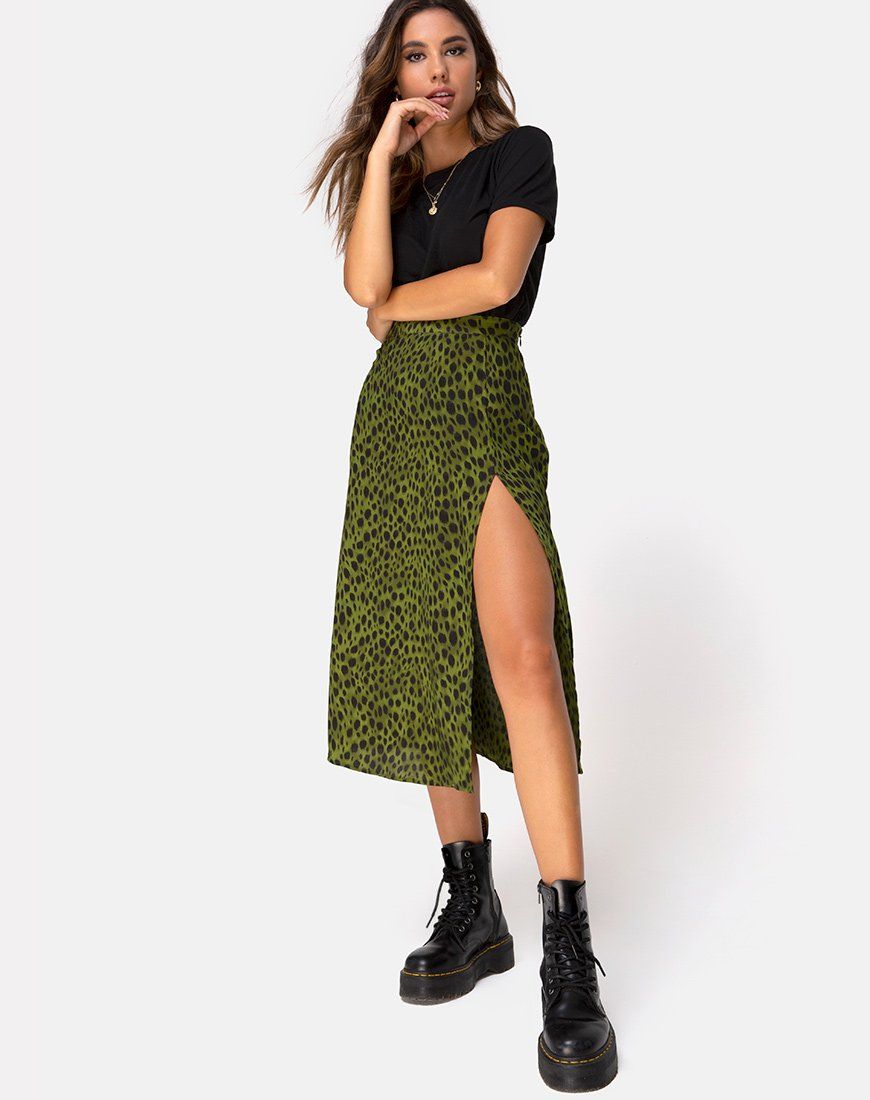 Saika Midi Skirt in Cheetah Khaki sold by Motel Rocks product image thumbnail 5