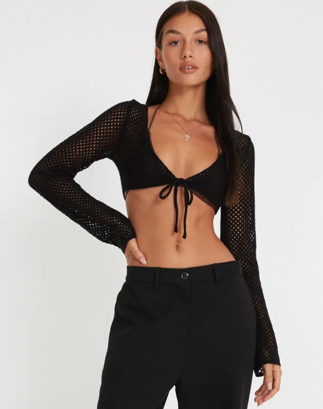 Nocta Crop Top in Black sold by Motel Rocks