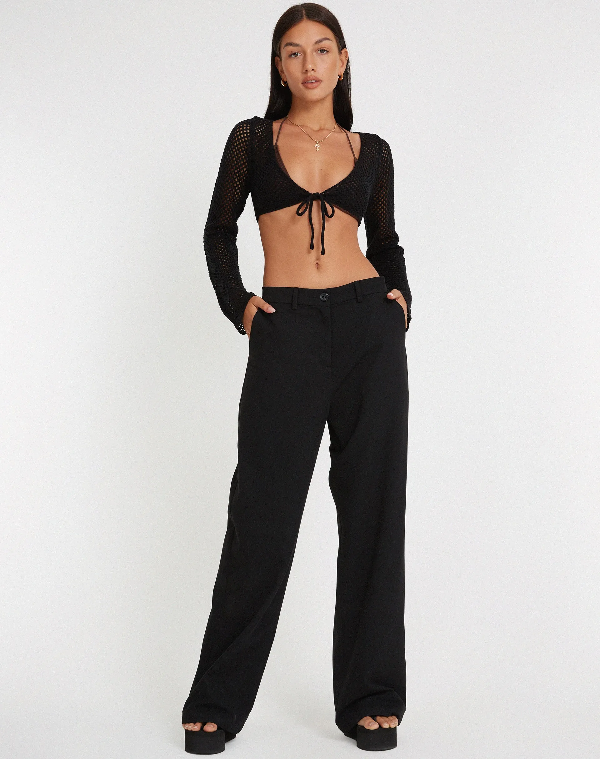 Nocta Crop Top in Black sold by Motel Rocks product image thumbnail 3