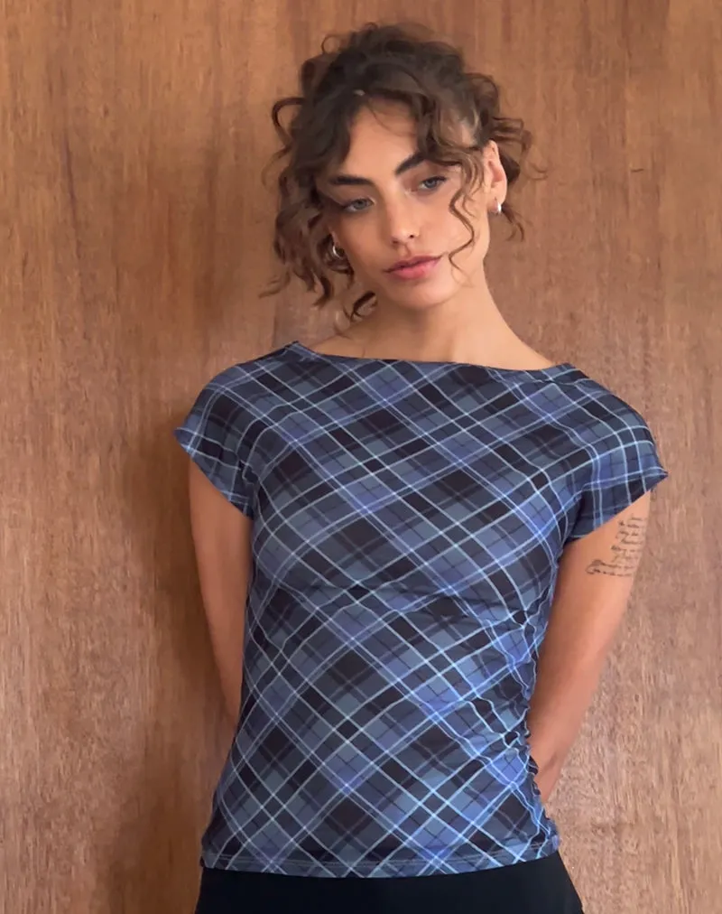 Nova Top in Blue Grey Check Mesh sold by Motel Rocks product image thumbnail 4