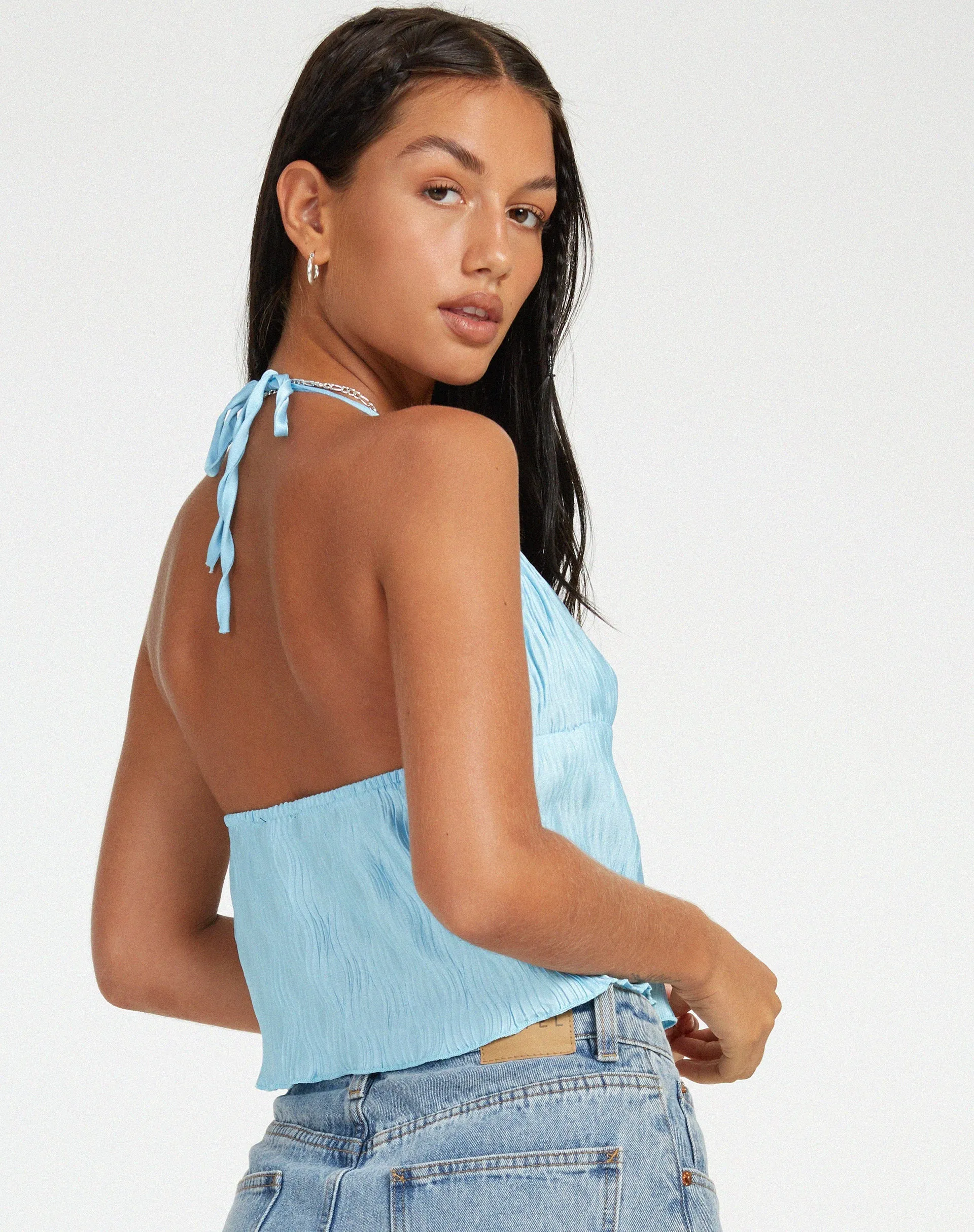 Dama Crop Top in Blue sold by Motel Rocks product image thumbnail 2