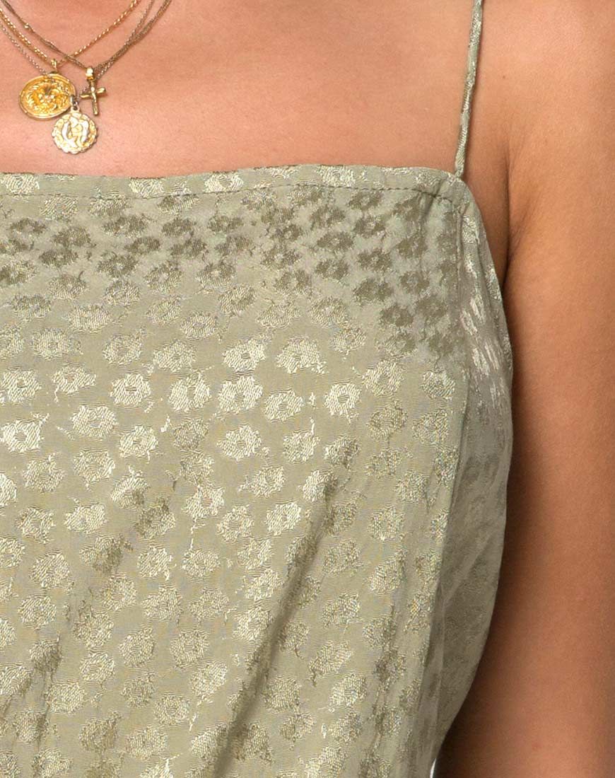 Datista Slip Dress in Satin Ditsy Rose Sage sold by Motel Rocks product image thumbnail 5