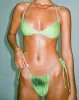 Laufey Bikini Top in Watercolour Green sold by Motel Rocks
