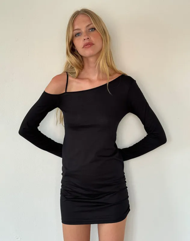 Zylene Mini Dress in Black sold by Motel Rocks