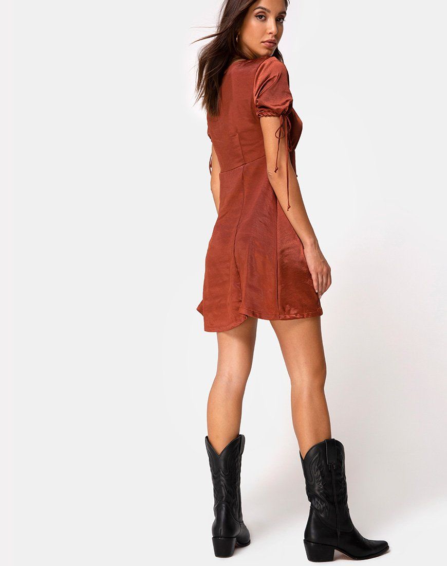 Guenette Dress in Dark Rust sold by Motel Rocks product image thumbnail 4