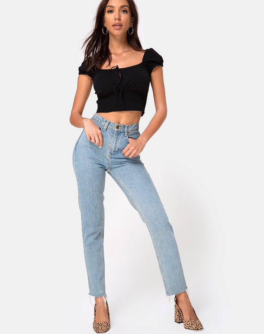 Heina Crop Top in Black sold by Motel Rocks product image thumbnail 3