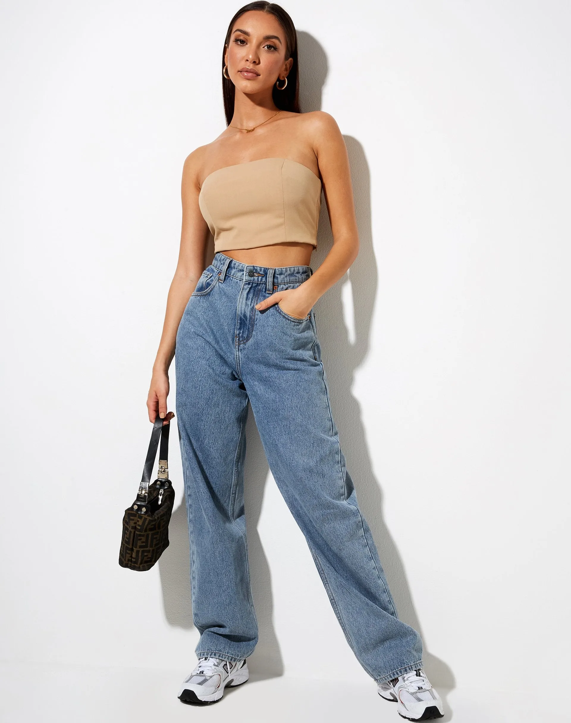 Shoki Bandeau Top in Almond sold by Motel Rocks product image thumbnail 3